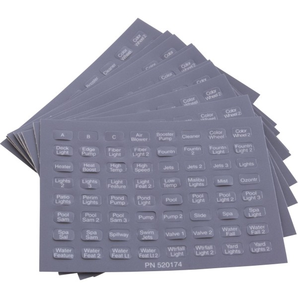 Label, Pentair, IntelliTouch®, iS10, Set of 10 : 520344