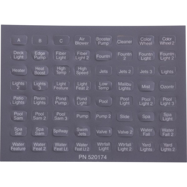 Label, Pentair, IntelliTouch®, iS10, Set of 10 : 520344