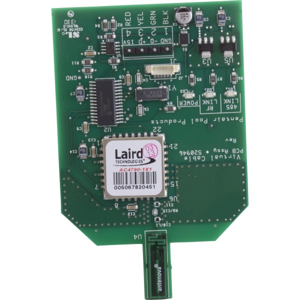 Transceiver PCB, Pentair, Intellitouch, MobileTouch, w/Antenna : 520946Z