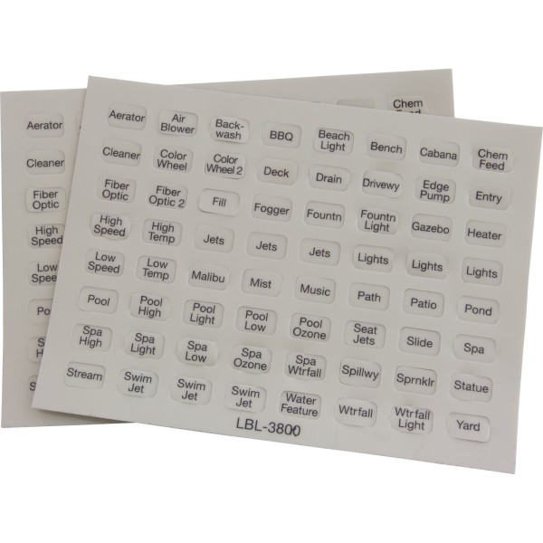 Label, Pentair, Compool, Indoor Control Panel, CP3800 : LBL3800