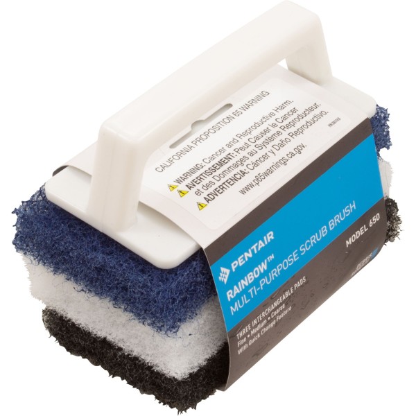 Scrub Brush, Pentair Number 650, Multi-Purpose, 3 Pads : R111556