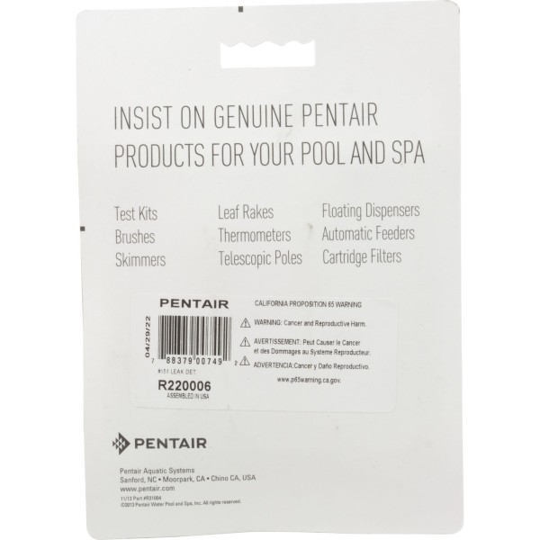 Leak Detector, Pentair Number 151, 1/2 oz. : R220006
