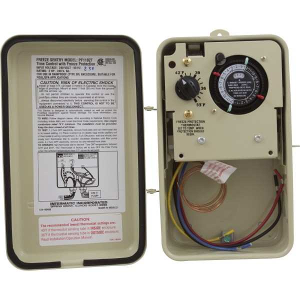 Timer, Intermatic PF1102T, 230v, w/Freeze Protection, Enclosed : PF1102T