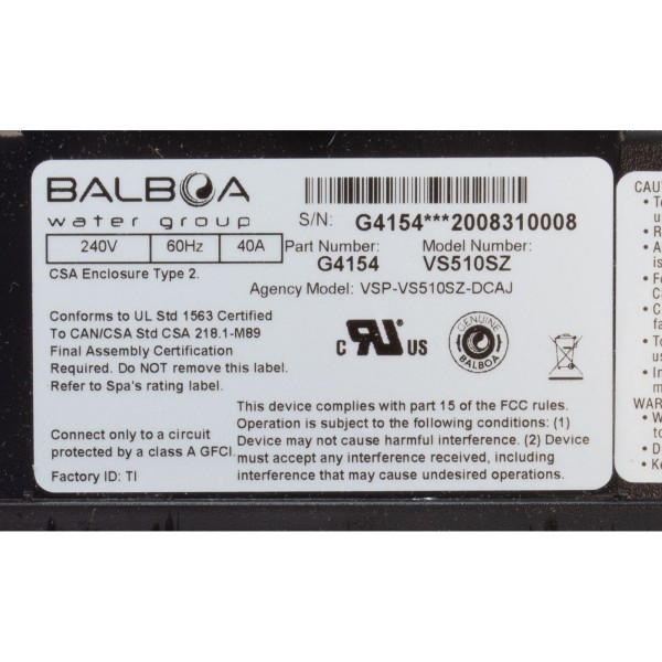 Control, BWG VS510SZ, P1, P2, Bl, Oz, Lt, 4kW, 230v : G4154-01