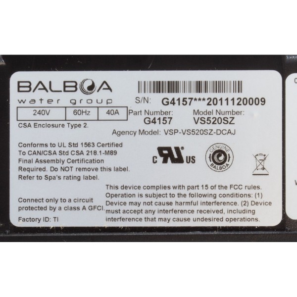 Control, BWG VS520SZ, P1 (2) , P2 (2) , Bl, Oz, Lt, 4kW, 230v : G4157
