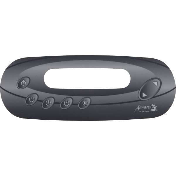 Overlay, HydroQuip in.k450 7-Button, P1, P2, P3, Lt, Grey : 80-0240A