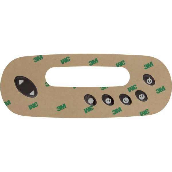 Overlay, HydroQuip in.k450 7-Button, P1, P2, P3, Lt, Grey : 80-0240A