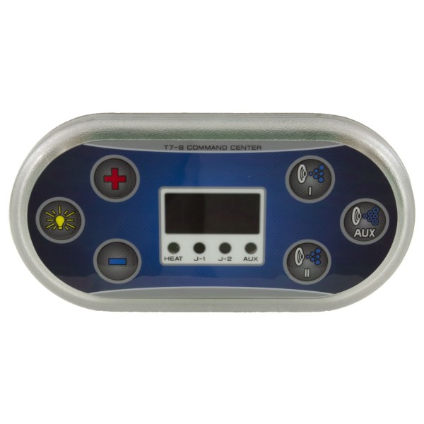 Topside, United Spa Controls T7-S, 6 Button, P1, P2, Aux, Lt : EL117S