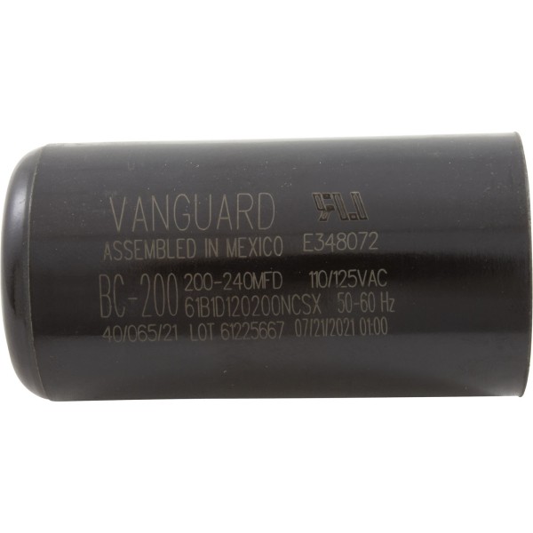 Start Capacitor, 200-240 MFD, 115v, 1-7/16" x 2-3/4" : BC-200