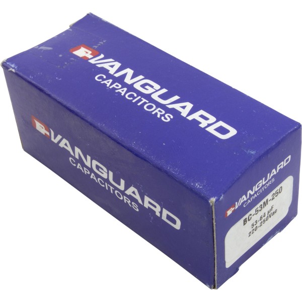 Start Capacitor, 53-64 MFD, 230v, 1-7/16" x 3-3/8" : BC-53M-250