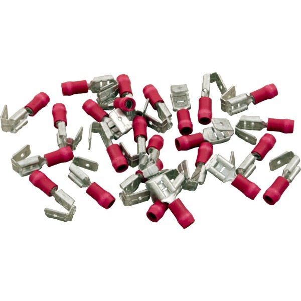 Disconnect, Piggyback, 25 Pack, 22-18AWG, .250 Tab, Red :