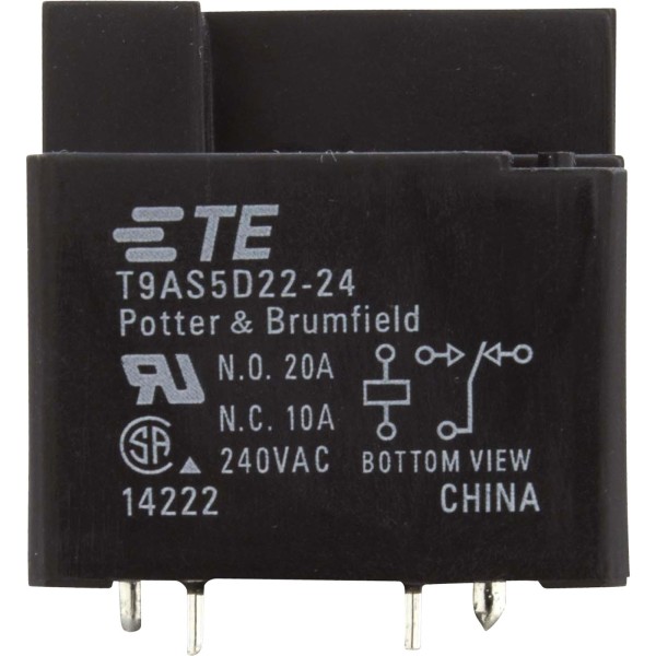 Relay, P&B, T9AP, SPDT, 20A, 24vdc, PCB Mount : T9AS5D22-24