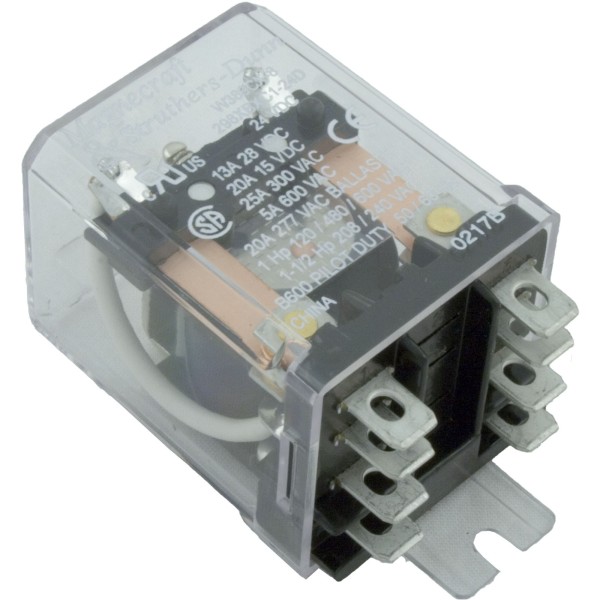 Relay, Dayton, DPDT, 15A, 24vdc, Coil, Dustcover : 2A545