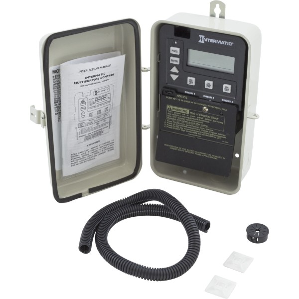 Time Clock, Intermatic PE153, 24 hr, 115v/230v, 3PST, Digital : PE153