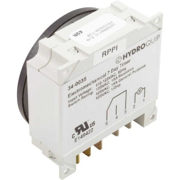 Timer, Grasslin Repl, SPDT, Panel Mount, 115v, 7day : 34-0035-K