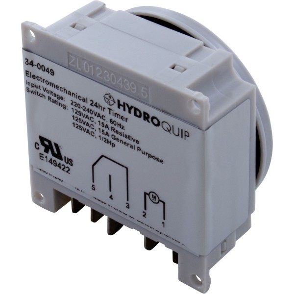 Timer, Grasslin Repl, SPDT, Panel Mount, 230v, w/override, 24hr : 34-0049-K