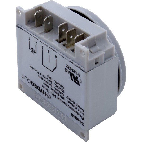 Timer, Grasslin Repl, SPDT, Panel Mount, 230v, w/override, 24hr : 34-0049-K