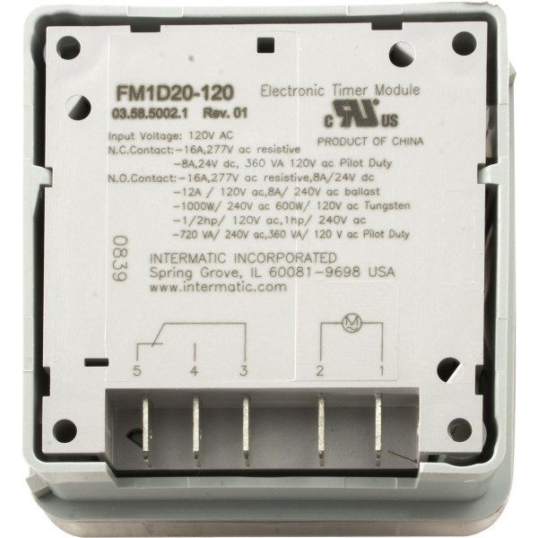Timer, Grasslin, SPDT, Panel Mount, 115v, Digital, 24 Hour/7 Day : FM1D20E-120