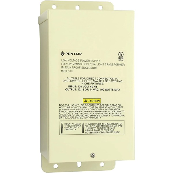 Transformer, Pentair, 12v to 14v, 100w : 619962
