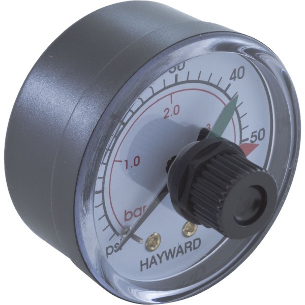 Pressure Gauge, Hayward, 1/4"mpt, 0-60psi, Back Mount, Adj Dial : ECX2712B1