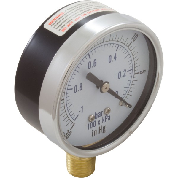 Vacuum Gauge, 1/4" Bottom Connection NPT 0-30HG 2-1/2" Face : 99301499