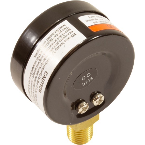 Pressure Gauge, 1/4"mpt, 0-30psi, Bottom Mount, 2"fd, Generic :