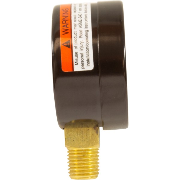 Pressure Gauge, 1/4"mpt, 0-30psi, Bottom Mount, 2"fd, Generic :