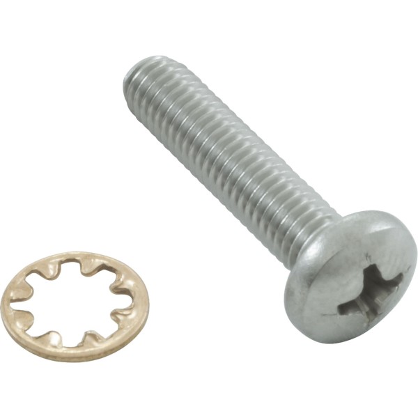 Screw, Zodiac Polaris 3900, Front Axle, w/Washer, 10-32 x 7/8" : 48-045