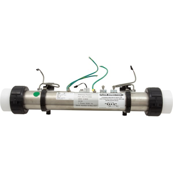 Heater, FloThru, Waterway NEO Series, 15" x 2", 5.5kW, 230v : 775-5001
