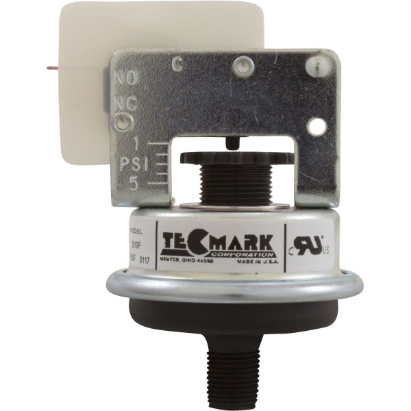 Pressure Switch 3010P, Tecmark, 25A, 1/8"mpt, SPNO, Plastic : 3010P