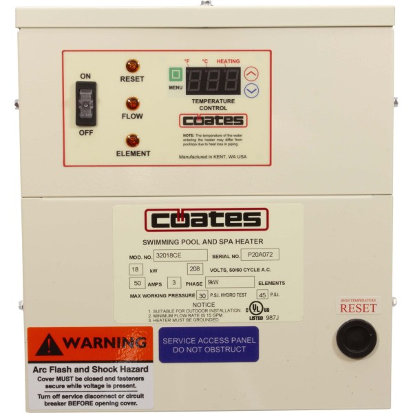 Coates Heater 18kW, 208v, 3Ph : 32018CE