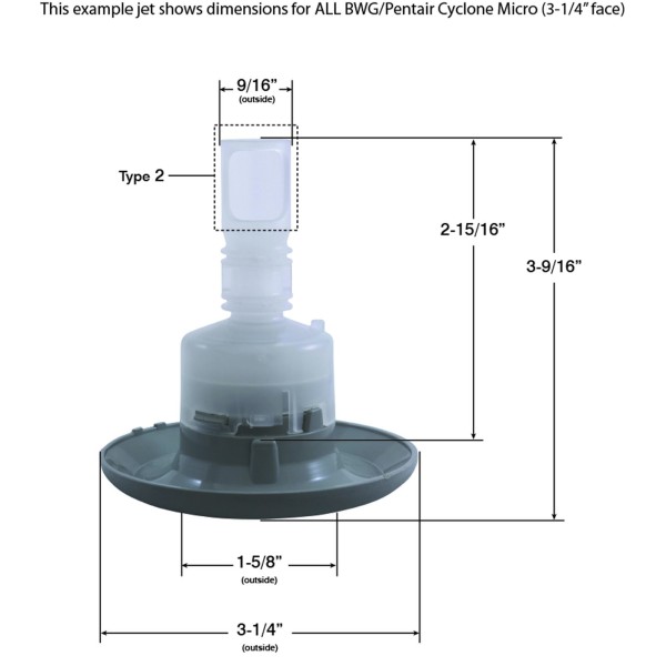 Jet Intl, BWG Cyclone Micro, 3-1/4"fd, Roto, Txt Scal, Blk : 964811