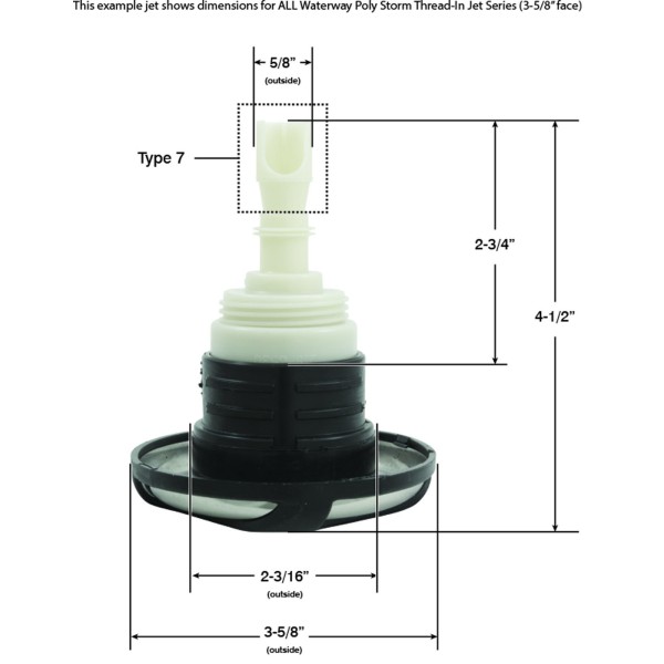 Jet Intl, WW Poly Strm Gun, Swrl, 3-5/8"fd, TwinRoto, SS/Blk, Thd : 229-4041S