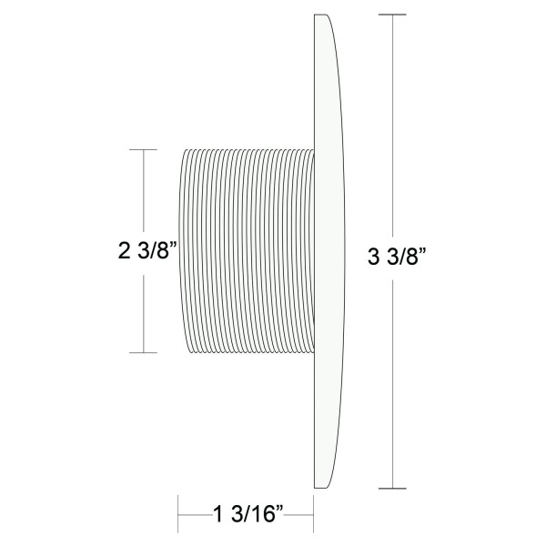 Wall Fitting, BWG/HAI Hydro Jet, 2-3/8"hs, Gry : 30-3801GRY
