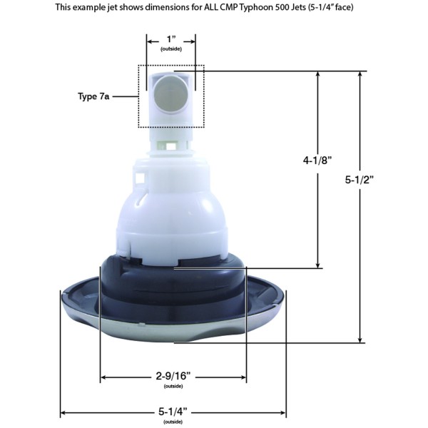Jet Intl, CMP Typhn 500, 5-1/4"fd, Mass, Crown, SS/Graph Gry : 23456-052-700