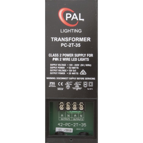 PAL PC-2T 2-Wire Power Supply, 12 VDC Output, 35 Watt : 42-PC-2T-35