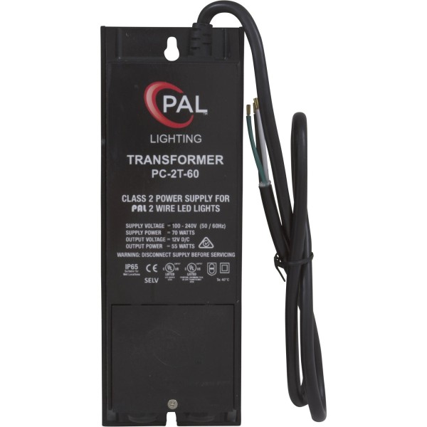 PAL PC-2T 2-Wire Transformer, 12 VDC Output, 55 Watt : 42-PC-2T-60