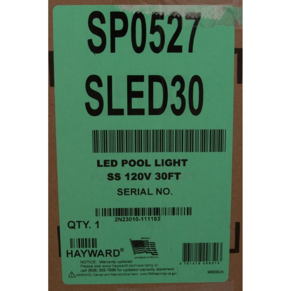 Pool Light, Hayward ColorLogic 4.0, LED, 115v, 30' Cord, SS : SP0527SLED30