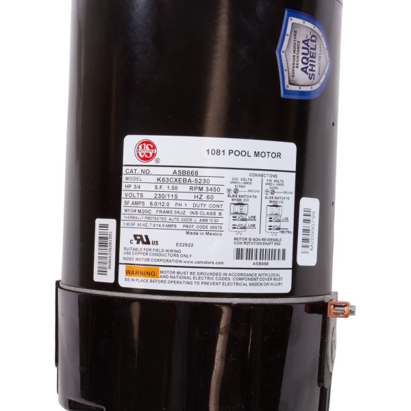 Motor, US Motor, 0.75hp, 115/230v, 56JFr, Letro Replacement : ASB668