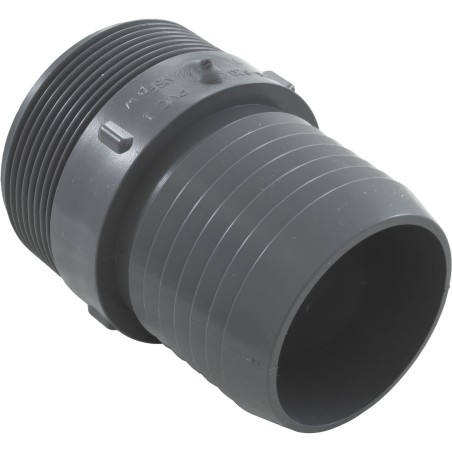 Barb Adapter, Lasco, 2" Male Pipe Thread x 2" Barb, PVC : 1436-020