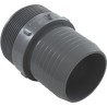 Barb Adapter, Lasco, 2" Male Pipe Thread x 2" Barb, PVC : 1436-020