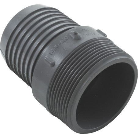 Barb Adapter, Lasco, 2" Male Pipe Thread x 2" Barb, PVC : 1436-020