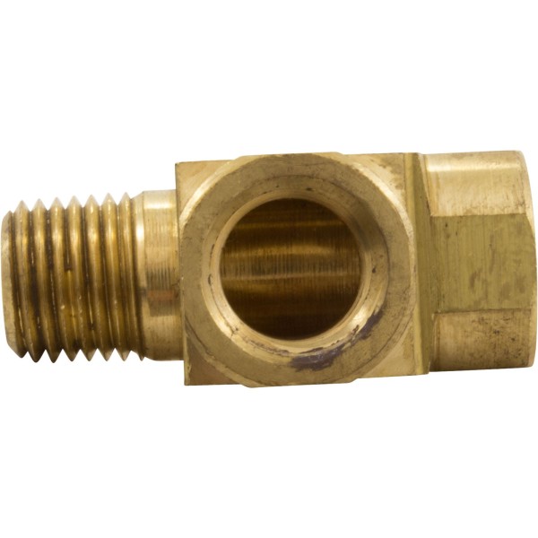 Tee, Anderson Metals, 1/4"mpt x 1/4"fpt x 1/4"fpt, Brass : 06127-04