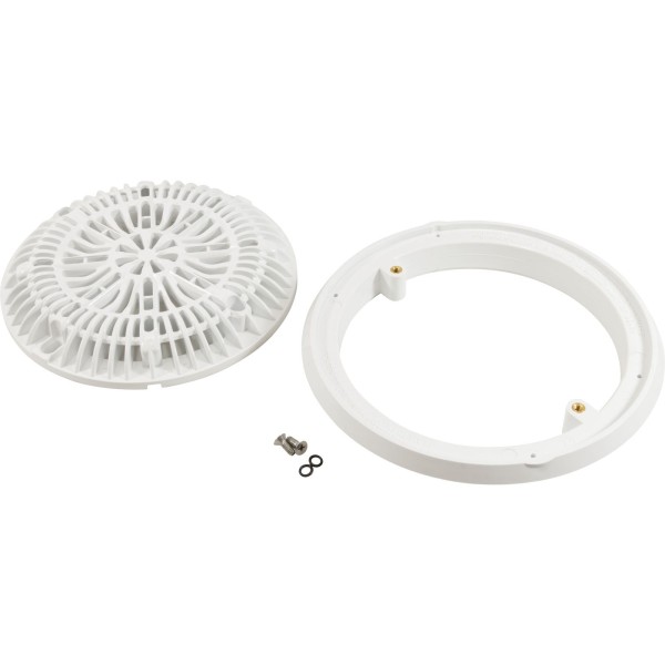 Gunite Main Drain Frame, Galaxy Lid (Av) , White : 25531-000-000