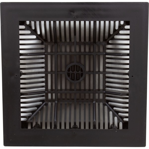 Main Drain Grate, Waterway, 9"x 9", with Frame (2011) , Black : 640-4791 V