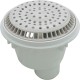 Main Drain, WW Anti Vortex, 8" Round, Gun, 2"s, Side, White : 640-2520 V