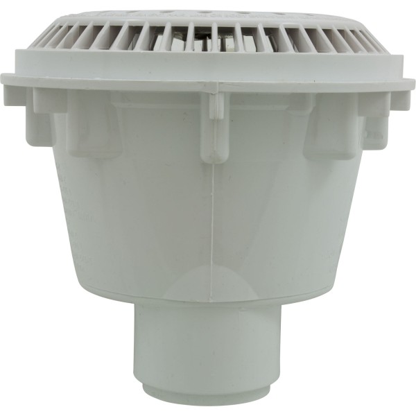 Main Drain, WW Anti Vortex, 8" Round, Gun, 2"s, Side, White : 640-2520 V