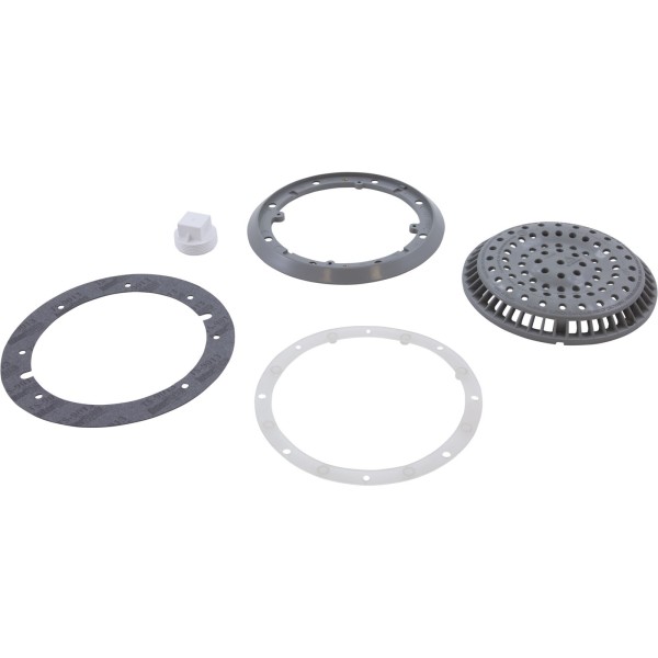 Main Drain, WW Anti Vortex, 8" Rnd, Vinyl, 1-1/2"s, Gray : 640-2667 V
