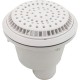 Main Drain, WW Anti Vortex, 8" Rnd, Vinyl, 2"s, White : 640-2750 V