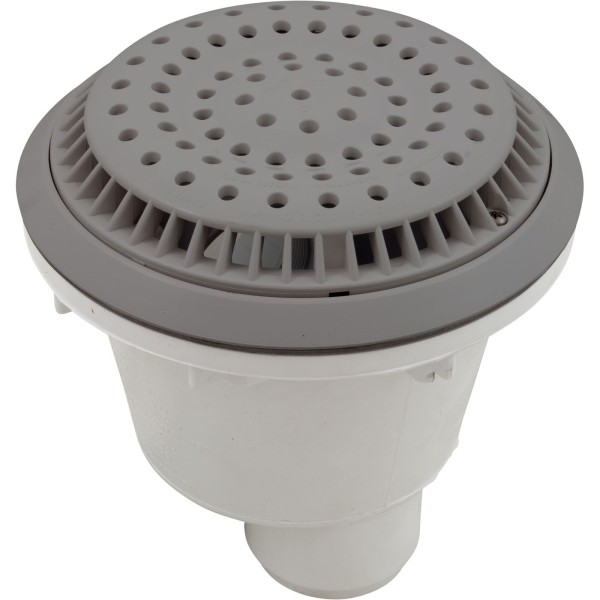 Main Drain, WW Anti Vortex, 8" Rnd, Vinyl, 2"s, Gray : 640-2757 V